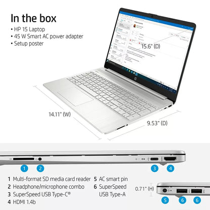 Laptop  HP 15.6" FHD IPS Flagship Laptop Computer,Intel Core i5-1135G7,16GB RAM,1TB SSD,Iris Xe Graphics,WiFi 6,Windows 11 Home,Silver