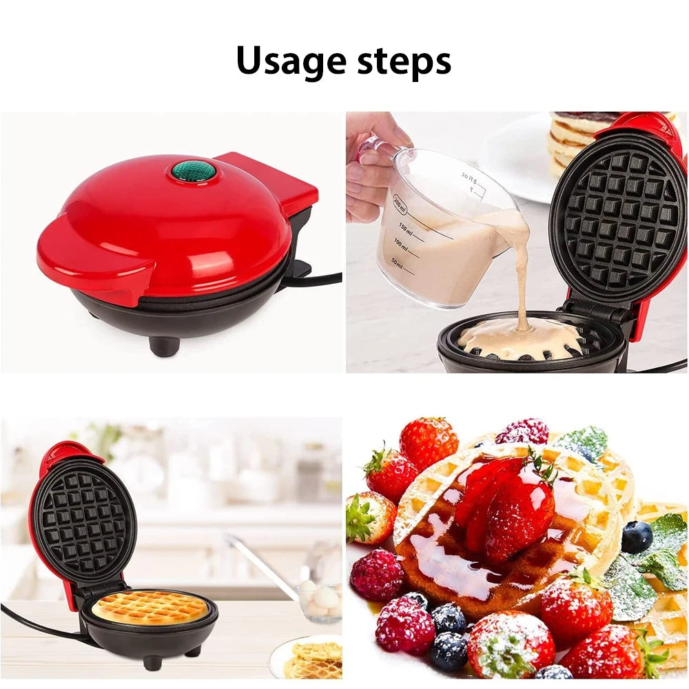 Kitchen 350W kitchen Mini Waffle Maker Electric Breakfast Maker Non Stick Pancake Bubble Egg Cake Oven Pan Eggette Machine