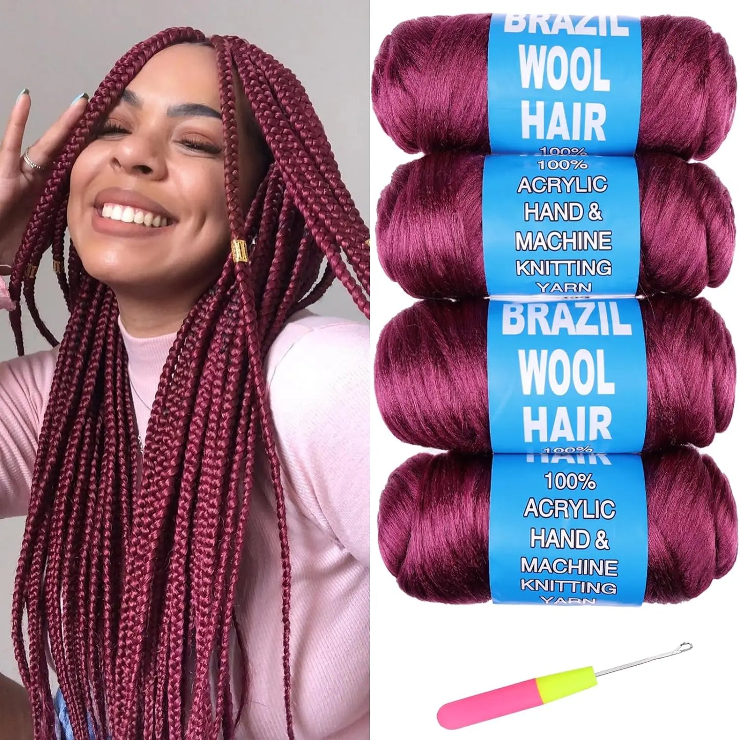 MUFU Pure Color Synthetic Hair Extension – 1 Strand/Pack, Heat-Resistant Fiber/Style & Shine Hair