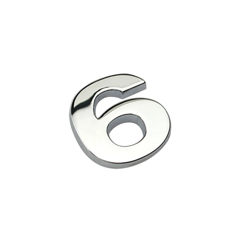 3D Silver Alloy Letter & Number Car Emblem Sticker – A–Z & 0–9/Car