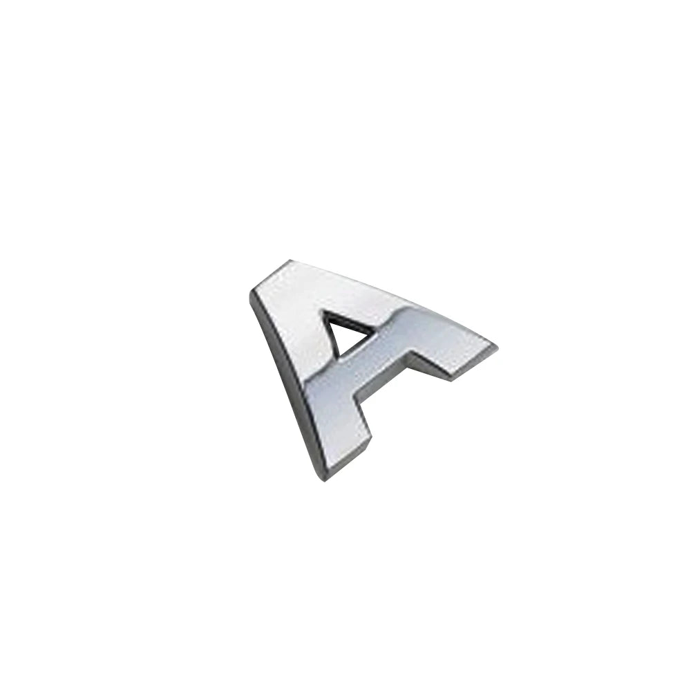 3D Silver Alloy Letter & Number Car Emblem Sticker – A–Z & 0–9/Car