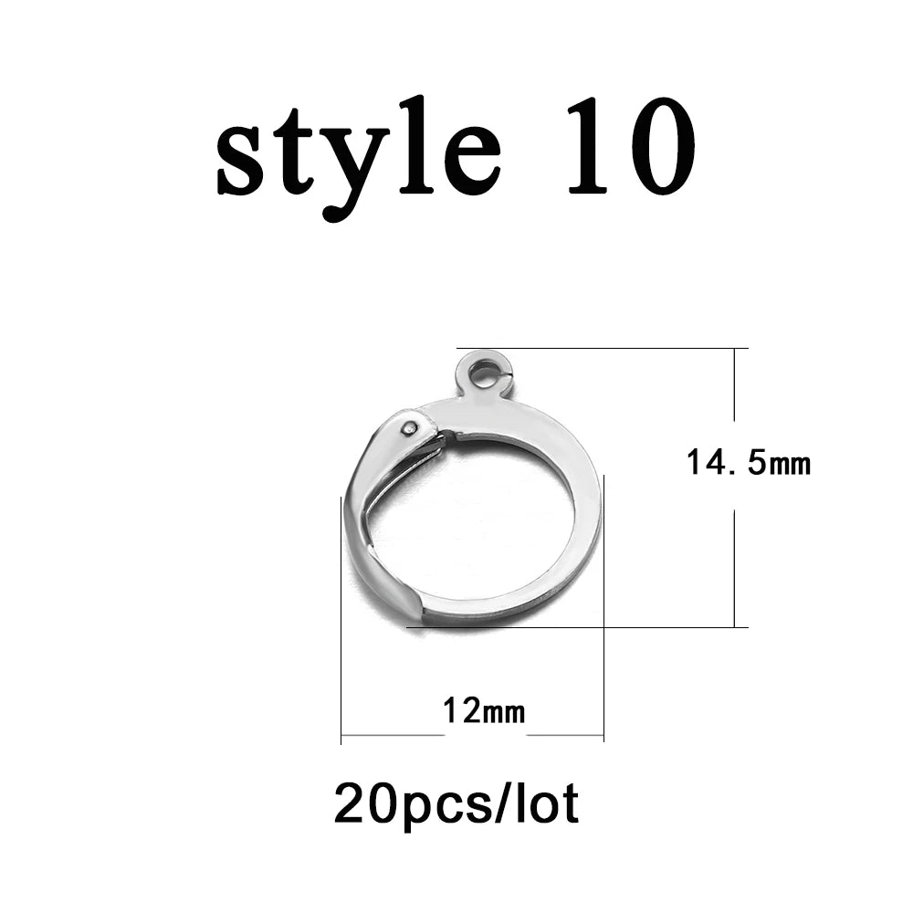 Jewellery  20-50Pcs No Allergic Stainless Steel Ear Hook Earrings Clasps Ear Wire Findings For DIY Jewelry Making Supplies Accessories