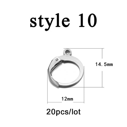 Jewellery  20-50Pcs No Allergic Stainless Steel Ear Hook Earrings Clasps Ear Wire Findings For DIY Jewelry Making Supplies Accessories