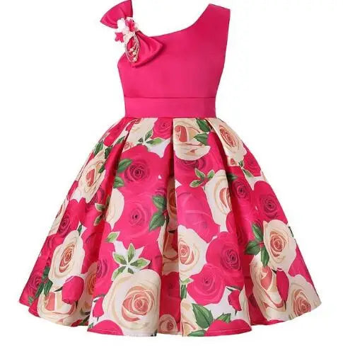 Girl clothing Summer Kids Flower Dresses for Girls Christmas Children Clothing Dress Princess Brithday Wedding Party Baby Girl Dress With Bow