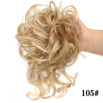 Crown & Glory Wigs  LUPU Synthetic Hair Bun Chignon Messy Curly Hair Band Elastic Scrunchy False Hair Pieces For Women Hairpins Black Brown