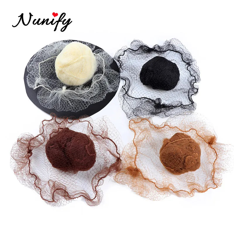 Style & Shine Hair  Nunify 5Mm Nylon Hair Nets Invisible Disposable Hair Net Ballet Dance Snoods Net Bun Hair Nets Invisible Elastic Edge Mesh Hair