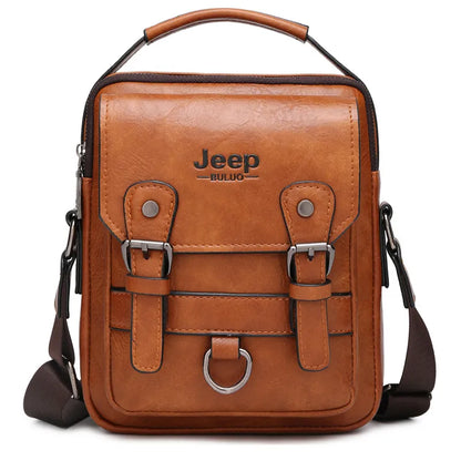 men shoes  JEEP BULUO Multi-function Business Handbags Men New Man's Shoulder Bag Large Capacity Leather Messenger Bag Crossbody Big Brand