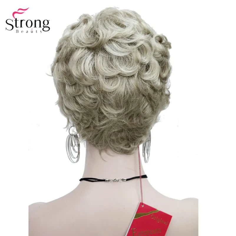 Crown & Glory Wigs  Strong Beauty Short Fluffy Natural Wave Blonde Full Synthetic Wigs Women's Hair Wig 6 colors for choose