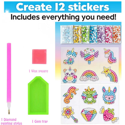 Toys 12 Create Big Gem Diamond Painting Sticker Kit Art Craft Girls Boys Unicorn Animal Sealife Magical Mosaic Dot Sticky Toys Gifts