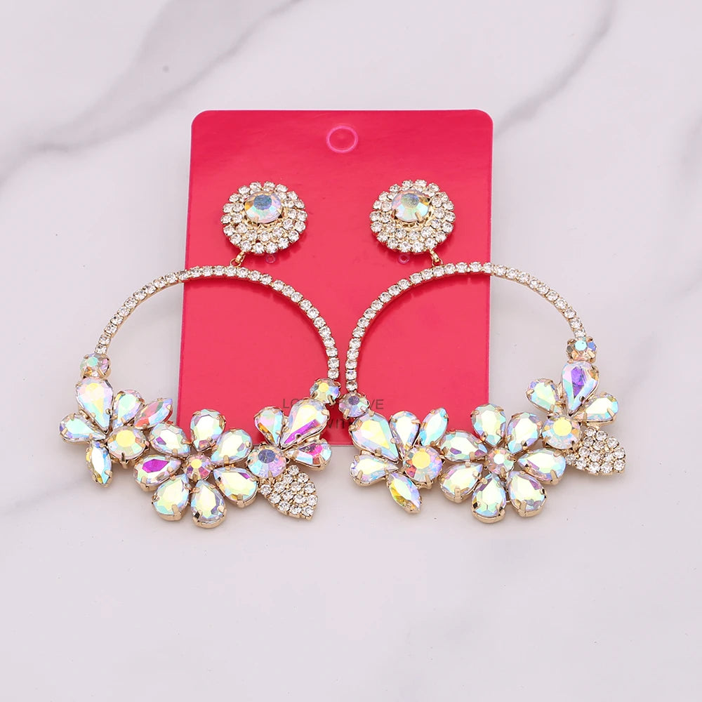 Jewellery   New Rhinestone High Quality Earrings For Women Fashion Big Earrings Women Jewelry Accessories Ladies Party Gifts Wholesale