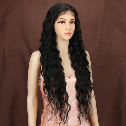 Crown & Glory Wigs  BELLA Lace Wigs Synthetic Deep Wave Curly Synthetic Lace Front Wig Blonde Wig Pink 30 Inch Hair Wigs For Black Women Cosplay