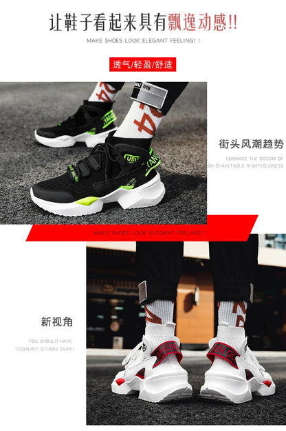 Men shoes tennis sneakers men trainers Breathable shoes couple high-top loafers shoes breathable tides sport shoes running shoes