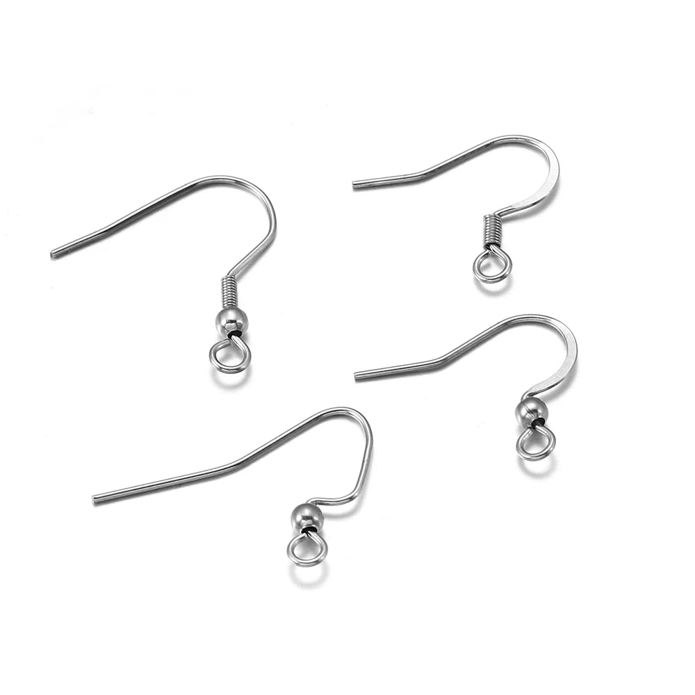 Jewellery  20-50Pcs No Allergic Stainless Steel Ear Hook Earrings Clasps Ear Wire Findings For DIY Jewelry Making Supplies Accessories