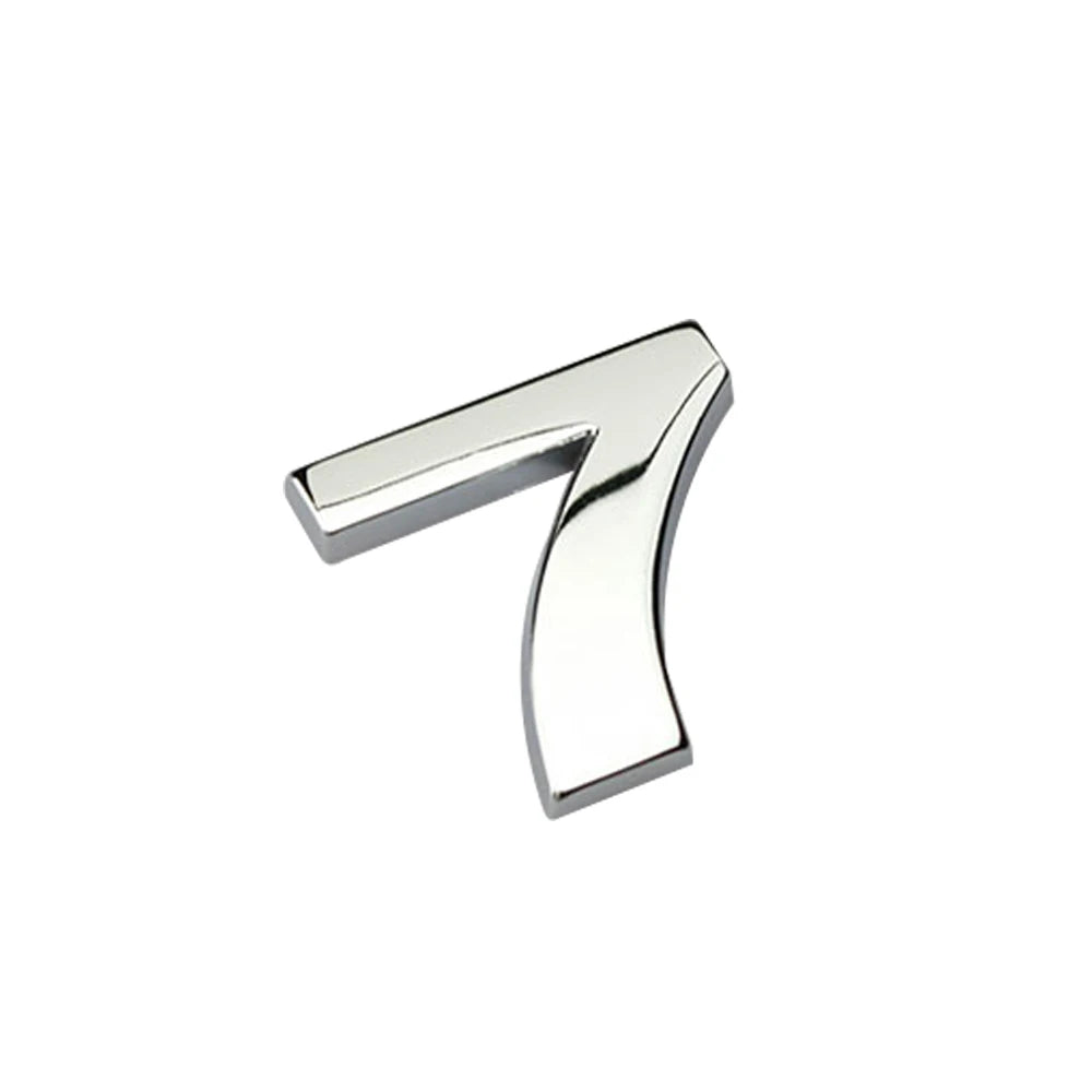 3D Silver Alloy Letter & Number Car Emblem Sticker – A–Z & 0–9/Car
