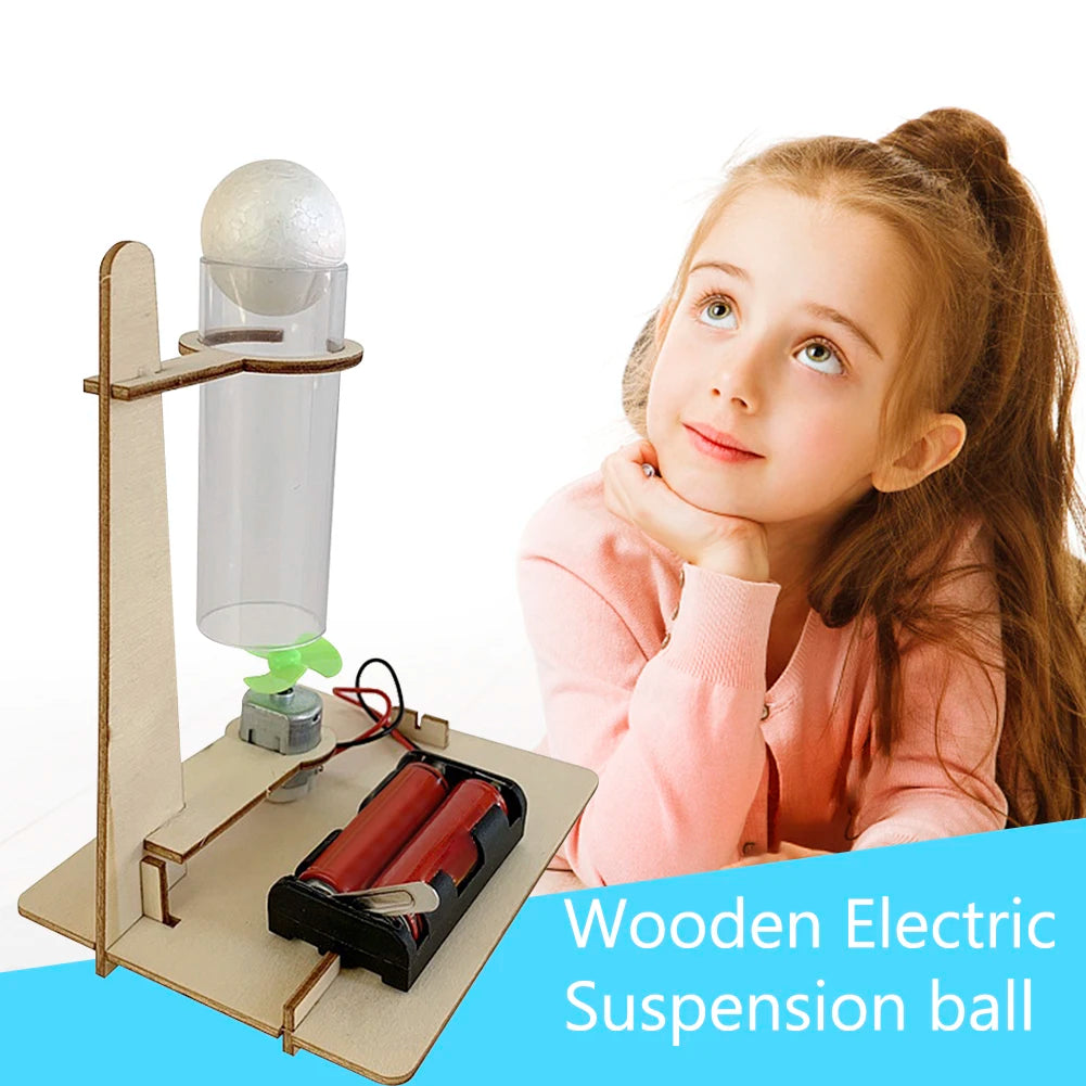 Toys Classic Educational Assemble Toys Wood DIY Electric Floating Ball Model Kid Puzzle Science Experiment Kit Material