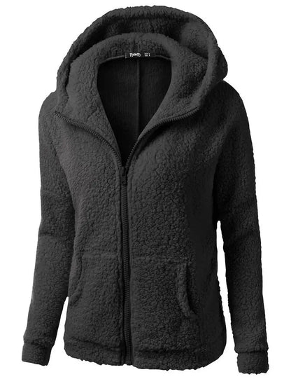 Woman clothing   Autumn Winter Warm Jacket Women hoodie Hooded 2024 Casual Female Hoodies Sweatershirt Zipper Coat Solid Soft Fleece Women Coat