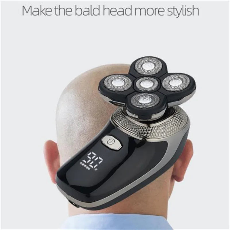 Bathroom  Washable Electric Bald Head Shaver 5D Man Skull Razor Floating Rotary Shaving Machine Barehead Shave Beard Face Grooming Clipper