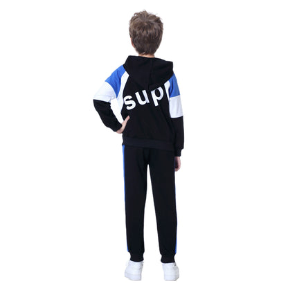 Boy clothing  Kids Tracksuits Teen Boys School Sweatsuits Fashion Cotton Hooded Tops Soft Children Long Sleeve T-Shirts Pants Sportswear