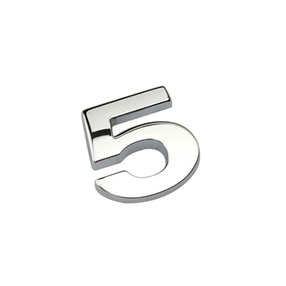 3D Silver Alloy Letter & Number Car Emblem Sticker – A–Z & 0–9/Car