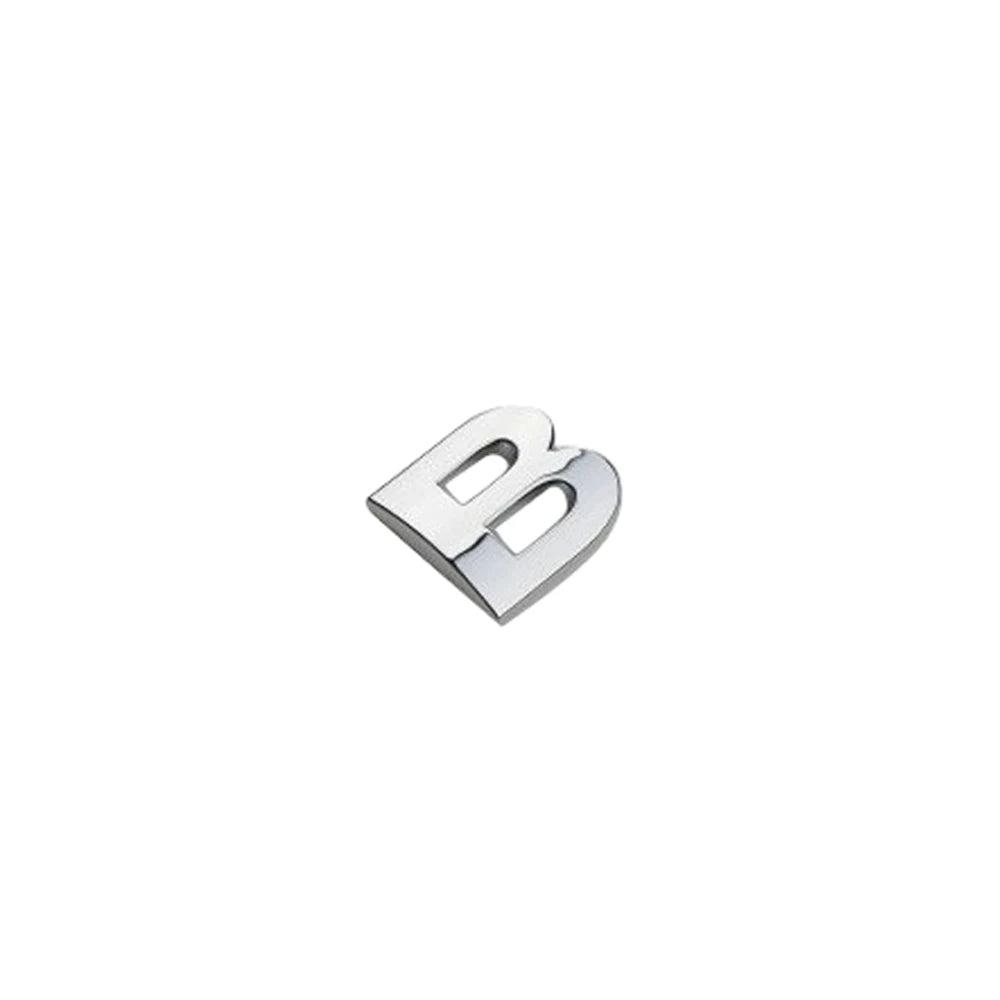 3D Silver Alloy Letter & Number Car Emblem Sticker – A–Z & 0–9/Car