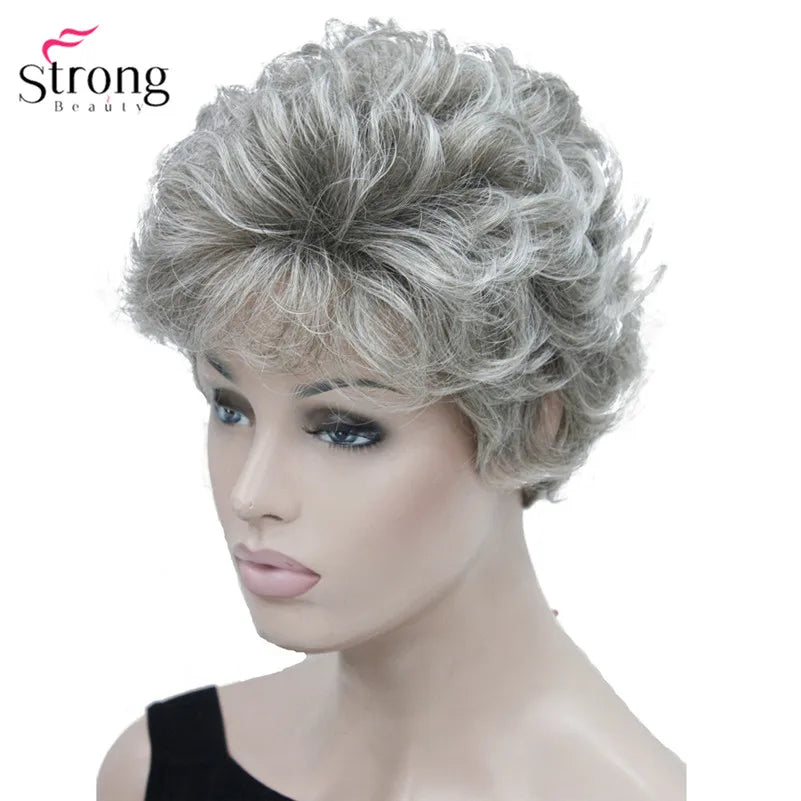 Crown & Glory Wigs  Strong Beauty Short Fluffy Natural Wave Blonde Full Synthetic Wigs Women's Hair Wig 6 colors for choose