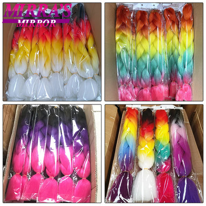 Style & Shine Hair  Jumbo Braiding Hair Extensions High Temperature YAKI Fiber Hair For Braids Synthetic Braiding Box Hair Ombre Jumbo Braid Purple