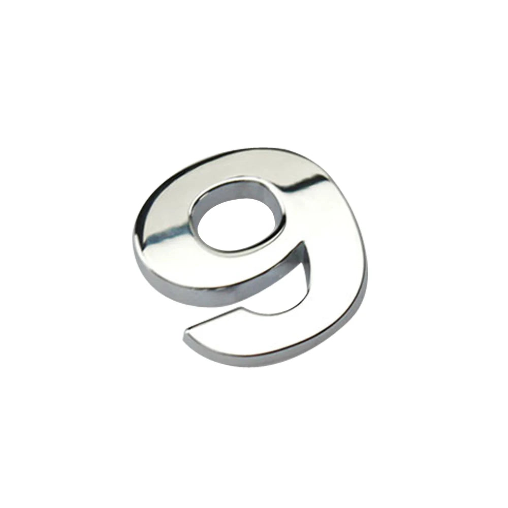 3D Silver Alloy Letter & Number Car Emblem Sticker – A–Z & 0–9/Car