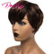 Crown & Glory Wigs Short Grey Wigs Highlight Pixie Cut Wig With Bangs Brazilian Hair Natural Wave Wigs Ombre P1B 30 44 34 Human Hair Wigs For Women