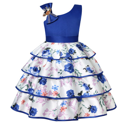 Girl clothing Summer Kids Flower Dresses for Girls Christmas Children Clothing Dress Princess Brithday Wedding Party Baby Girl Dress With Bow