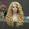 Crown & Glory Wigs  Im style Synthetic Lace Front Wig Blonde Golden Mixed Lace Wig Curly Heat Resistant Fiber Long Wigs For Women Cosplay Wig