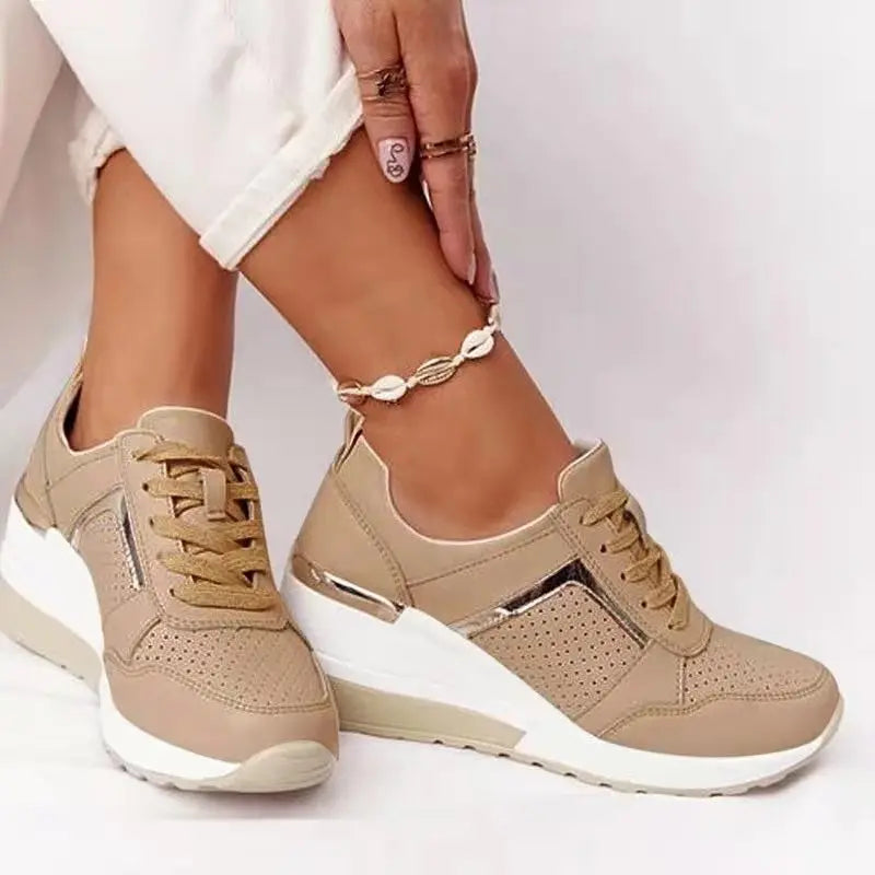 Woman shoes Brand Design 2021 New Women Casual Shoes Height Increasing Sport Wedge Shoes Air Cushion Comfortable Sneakers Zapatos De Mujer