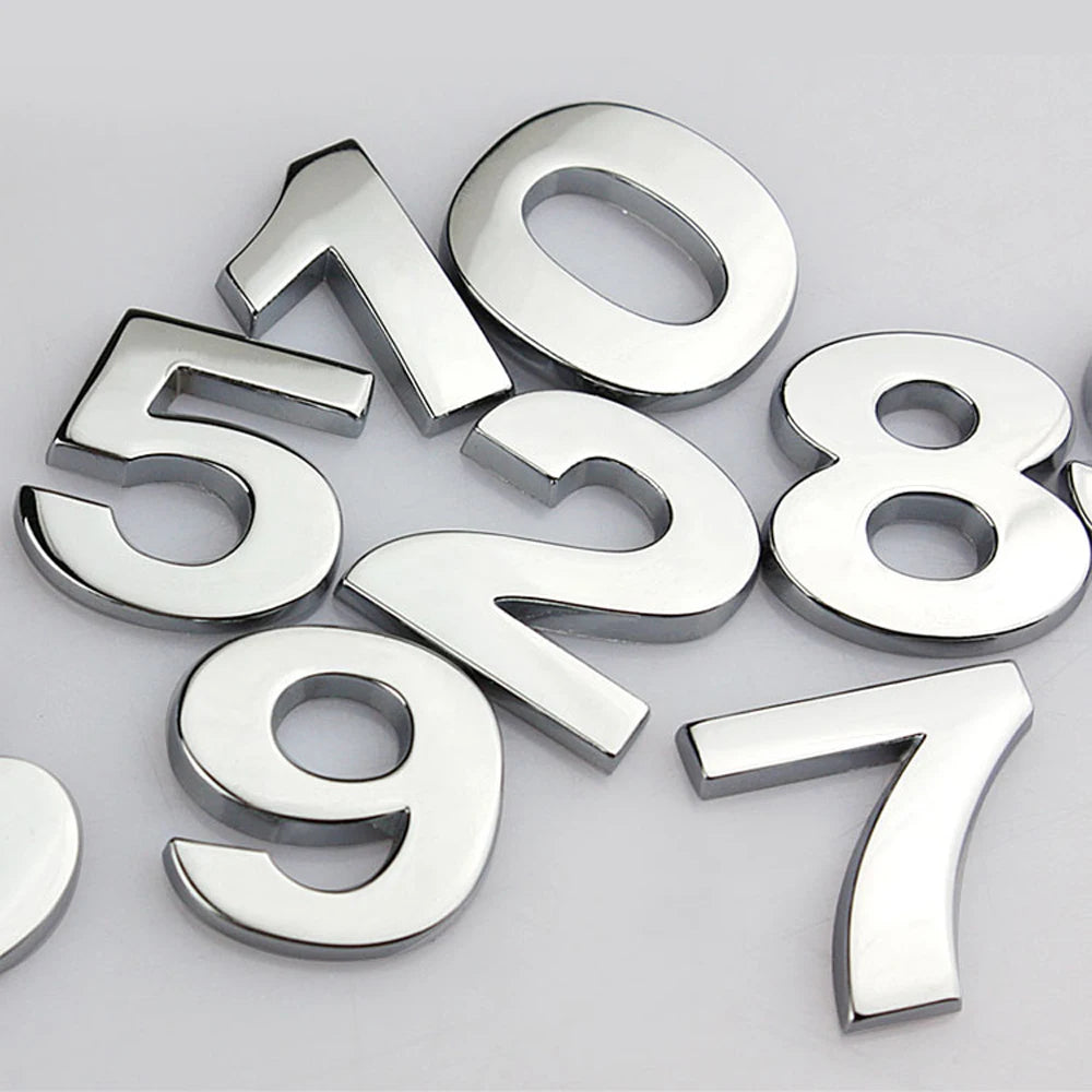 3D Silver Alloy Letter & Number Car Emblem Sticker – A–Z & 0–9/Car