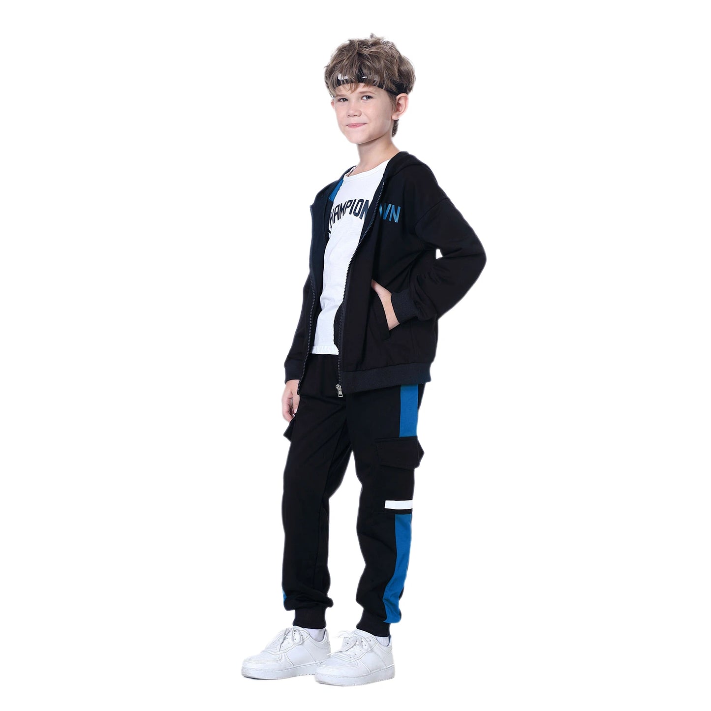 Boy clothing  Kids Tracksuits Teen Boys School Sweatsuits Fashion Cotton Hooded Tops Soft Children Long Sleeve T-Shirts Pants Sportswear