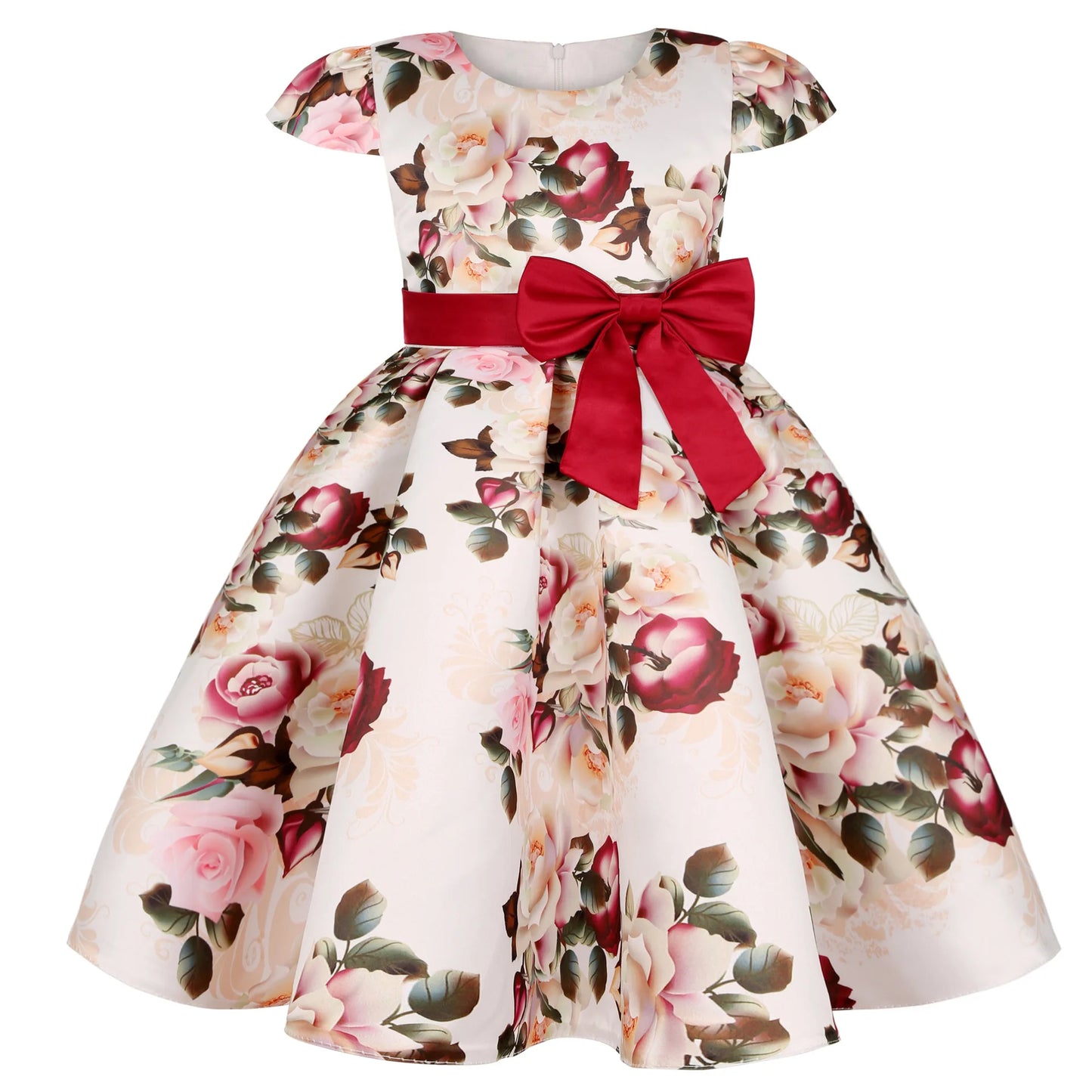 Girl clothing Summer Kids Flower Dresses for Girls Christmas Children Clothing Dress Princess Brithday Wedding Party Baby Girl Dress With Bow