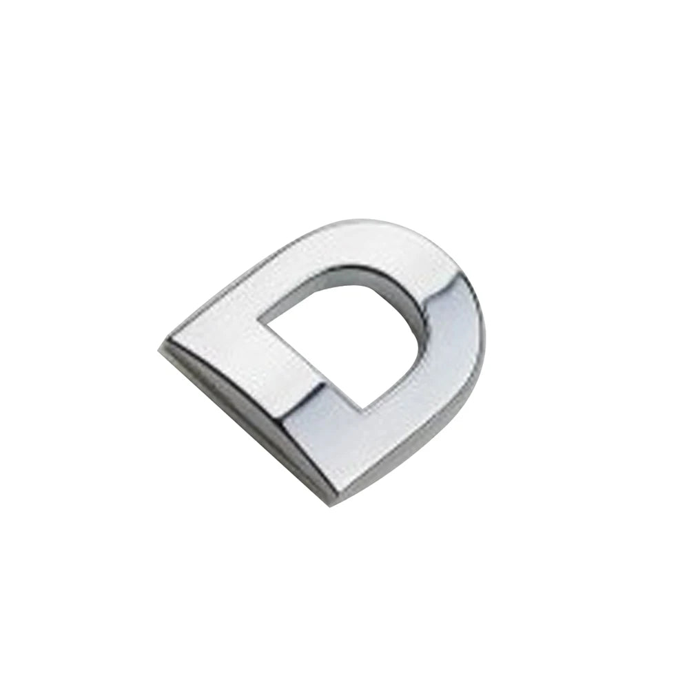 3D Silver Alloy Letter & Number Car Emblem Sticker – A–Z & 0–9/Car