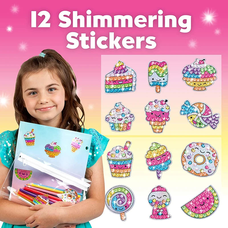 Toys 12 Create Big Gem Diamond Painting Sticker Kit Art Craft Girls Boys Unicorn Animal Sealife Magical Mosaic Dot Sticky Toys Gifts