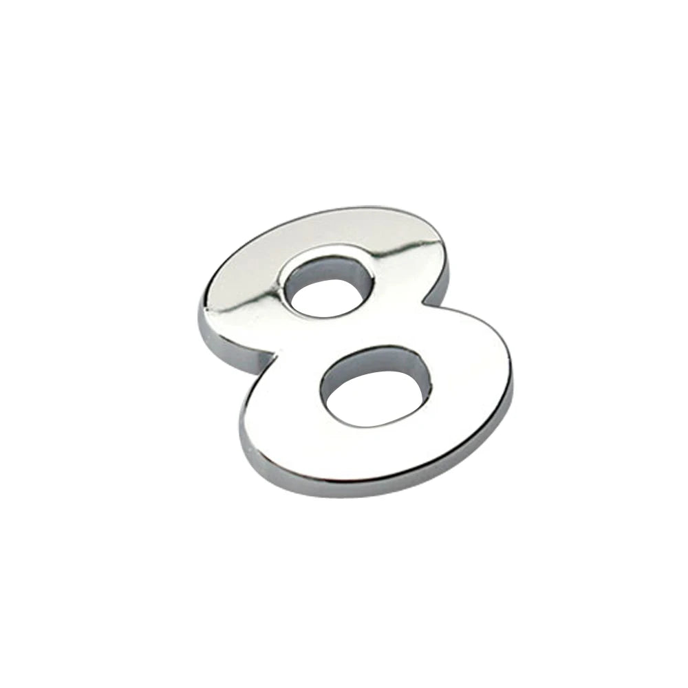 3D Silver Alloy Letter & Number Car Emblem Sticker – A–Z & 0–9/Car