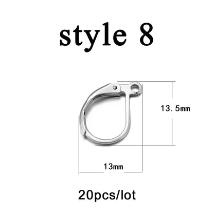 Jewellery  20-50Pcs No Allergic Stainless Steel Ear Hook Earrings Clasps Ear Wire Findings For DIY Jewelry Making Supplies Accessories