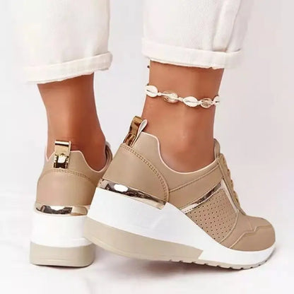 Woman shoes Brand Design 2021 New Women Casual Shoes Height Increasing Sport Wedge Shoes Air Cushion Comfortable Sneakers Zapatos De Mujer