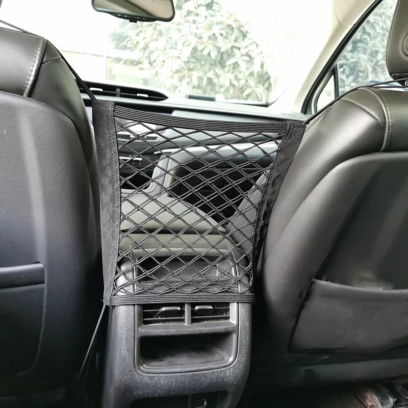 Car    Interior Trunk Seat Back Elastic Mesh Net Car Styling Storage Bag Pocket Cage  Grid Pocket Holder Car Accessories Trun