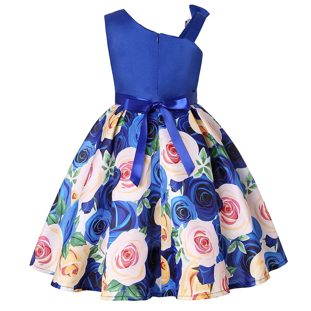 Girl clothing Summer Kids Flower Dresses for Girls Christmas Children Clothing Dress Princess Brithday Wedding Party Baby Girl Dress With Bow