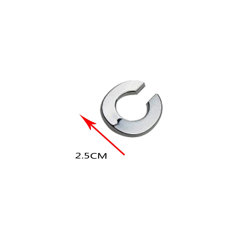 3D Silver Alloy Letter & Number Car Emblem Sticker – A–Z & 0–9/Car