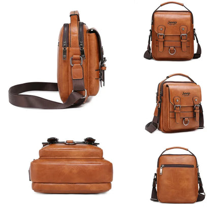 men shoes  JEEP BULUO Multi-function Business Handbags Men New Man's Shoulder Bag Large Capacity Leather Messenger Bag Crossbody Big Brand