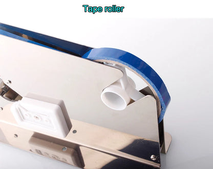 Kitchen  Stainless Steel Tape Cutter Dispenser Supermarket Plastic Bag Taping Sealing Machine Food Packing Sealer Fruit Stapler Packer great use in kitchen