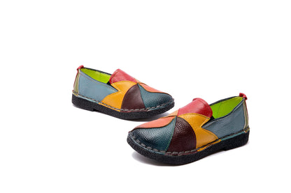 Woman shoes Ladies Women Mother Genuine Leather Shoes Flats Designer Loafers Moccasins Slip On Colorful Plus Size 41 42