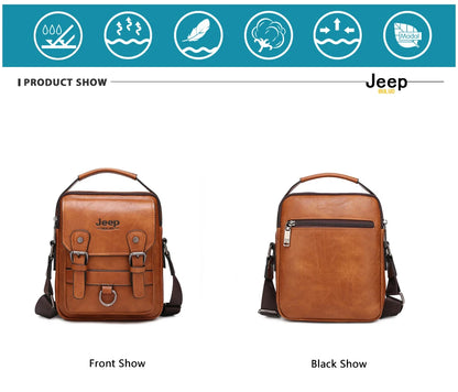 men shoes  JEEP BULUO Multi-function Business Handbags Men New Man's Shoulder Bag Large Capacity Leather Messenger Bag Crossbody Big Brand