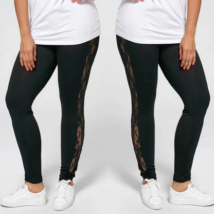 Woman clothing   Plus Size Lace Up Lace  Leggings 2019 Spring Summer Skinny Leggins Women Pencil Pants Trouser Black Leggings Big Size 3XL