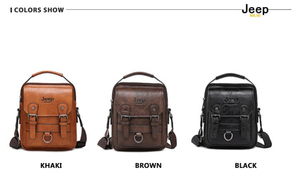 men shoes  JEEP BULUO Multi-function Business Handbags Men New Man's Shoulder Bag Large Capacity Leather Messenger Bag Crossbody Big Brand