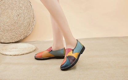 Woman shoes Ladies Women Mother Genuine Leather Shoes Flats Designer Loafers Moccasins Slip On Colorful Plus Size 41 42