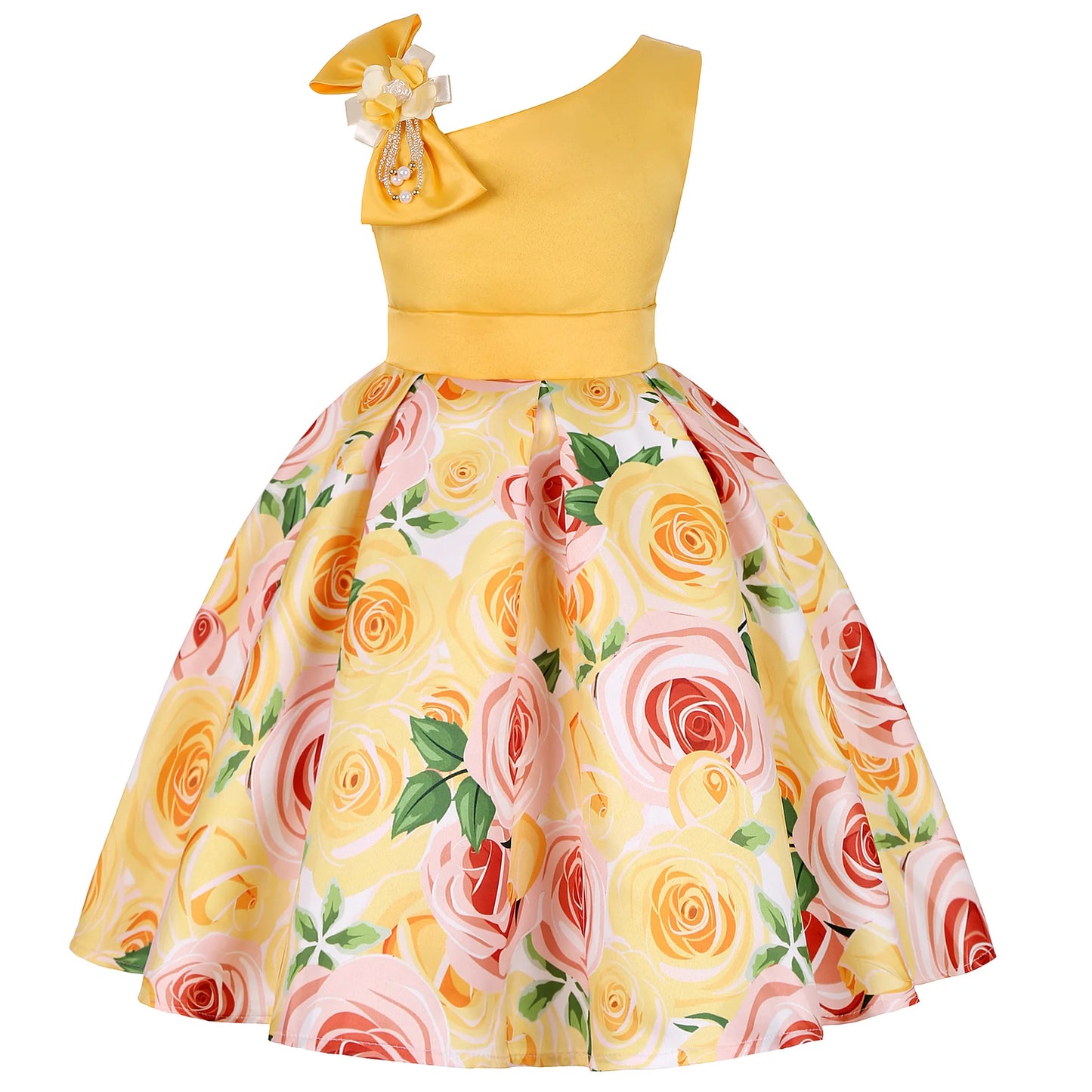 Girl clothing Summer Kids Flower Dresses for Girls Christmas Children Clothing Dress Princess Brithday Wedding Party Baby Girl Dress With Bow